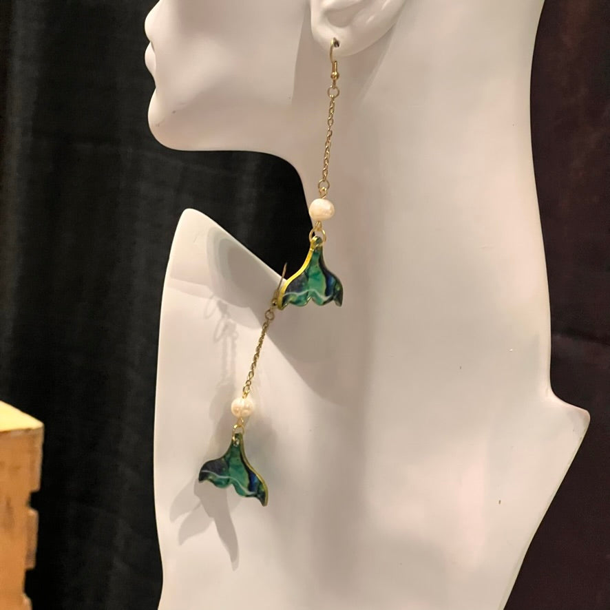 Mermaid Tail Fin earrings