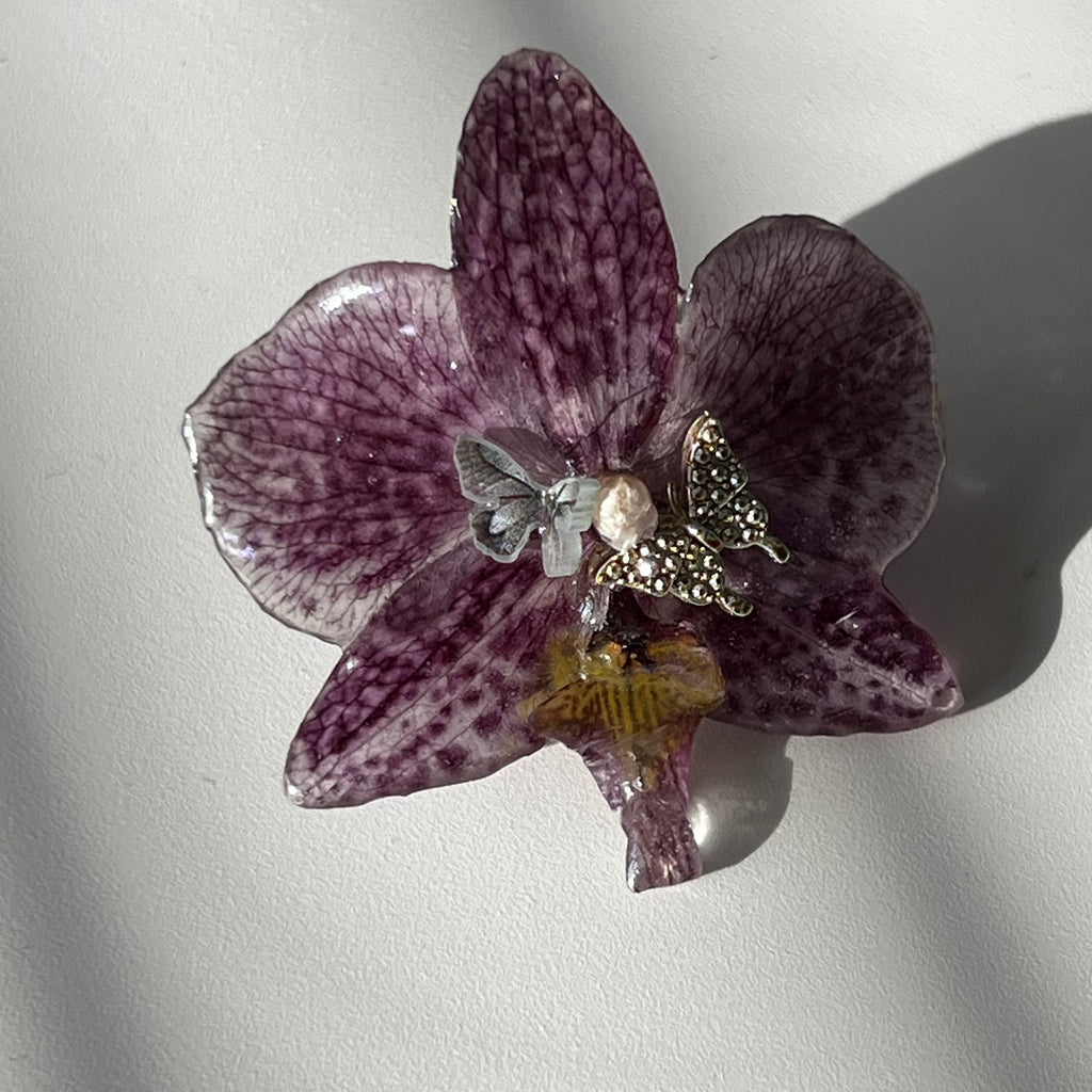 Twilight Orchid Butterfly Ring
