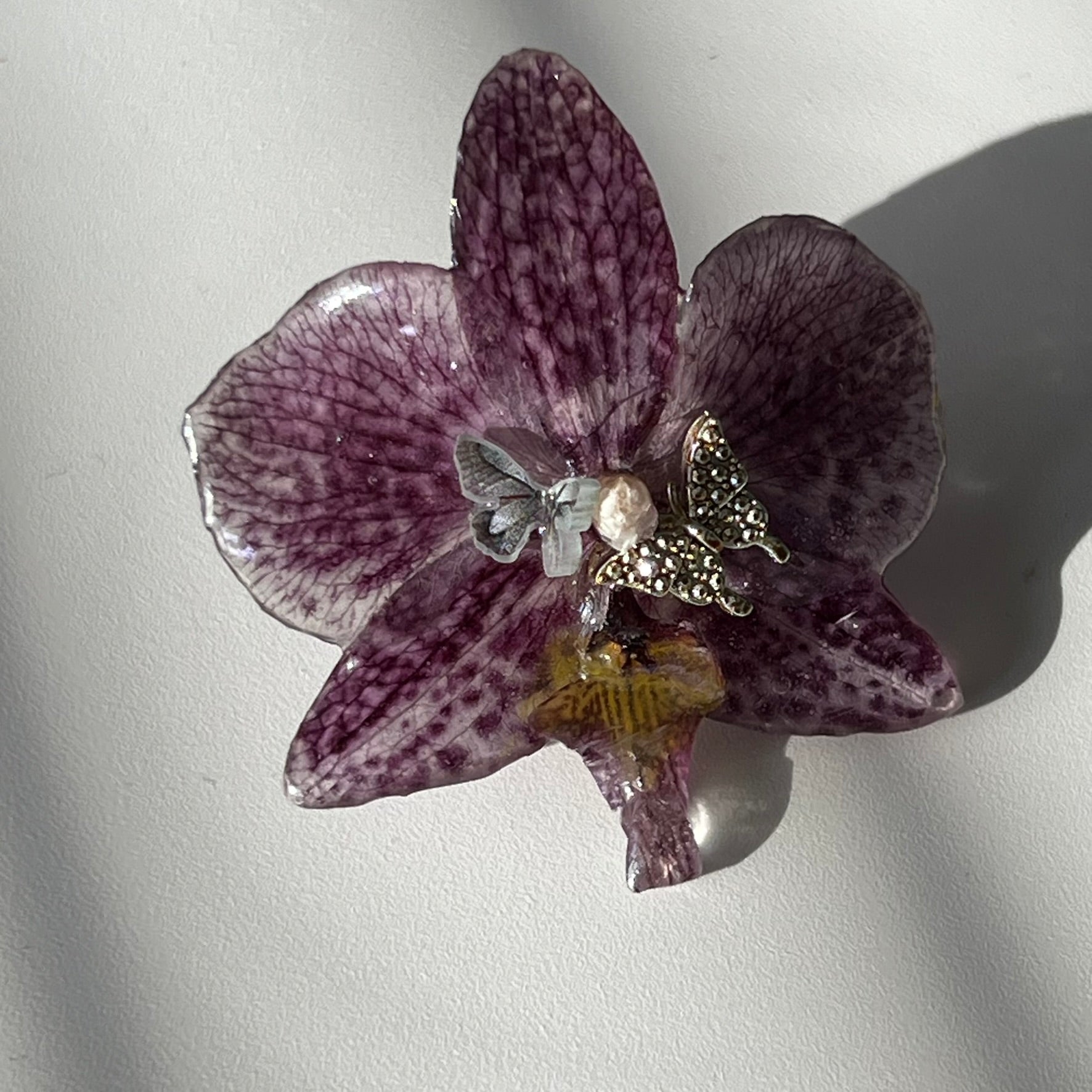 Twilight Orchid Butterfly Ring