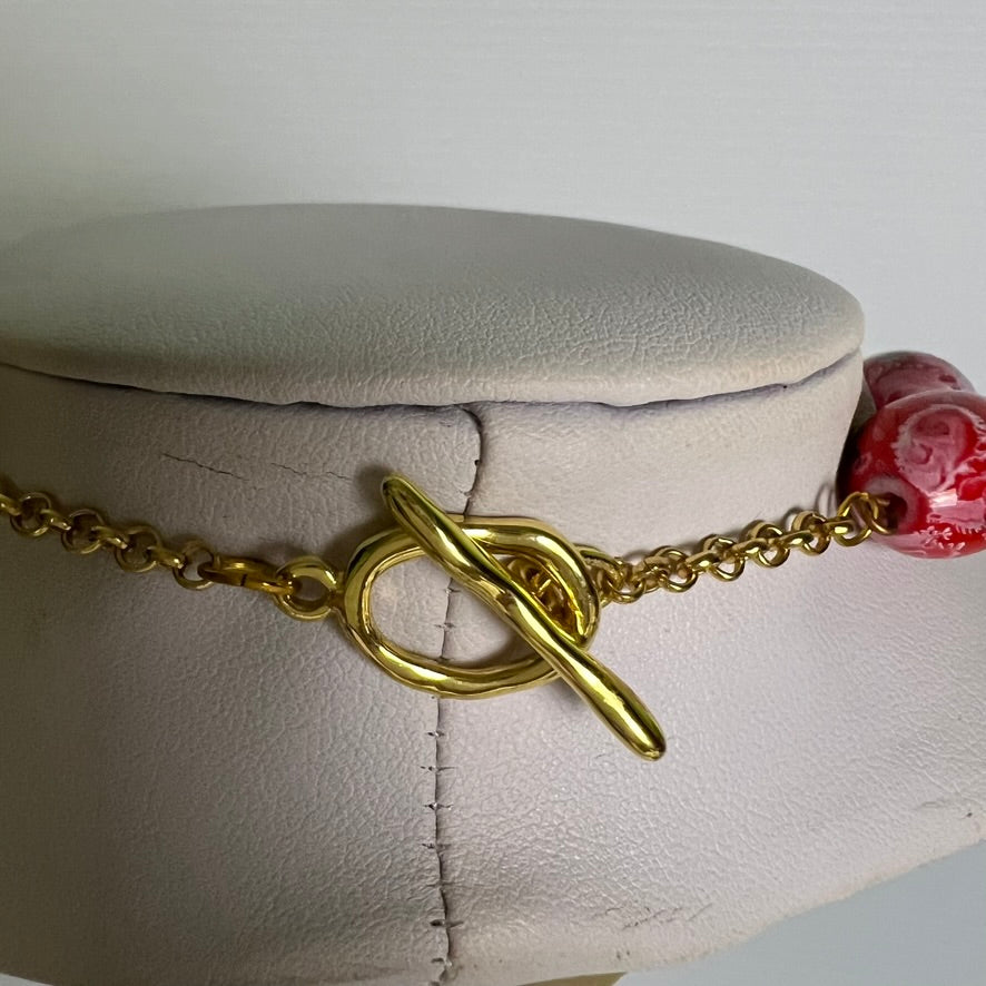 Crimson Flame Orchid Necklace