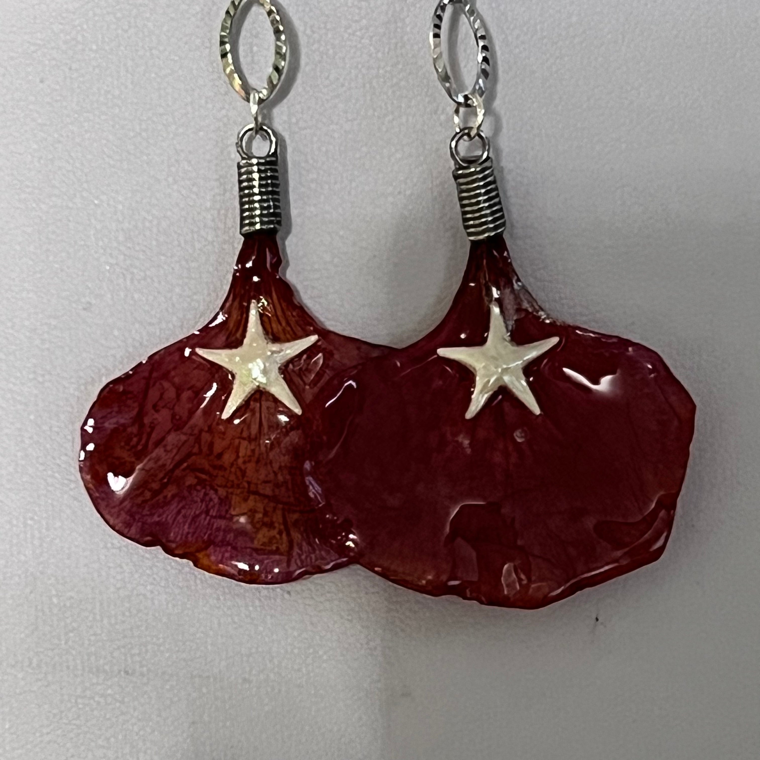 Flamboyan Flower Petal Earrings