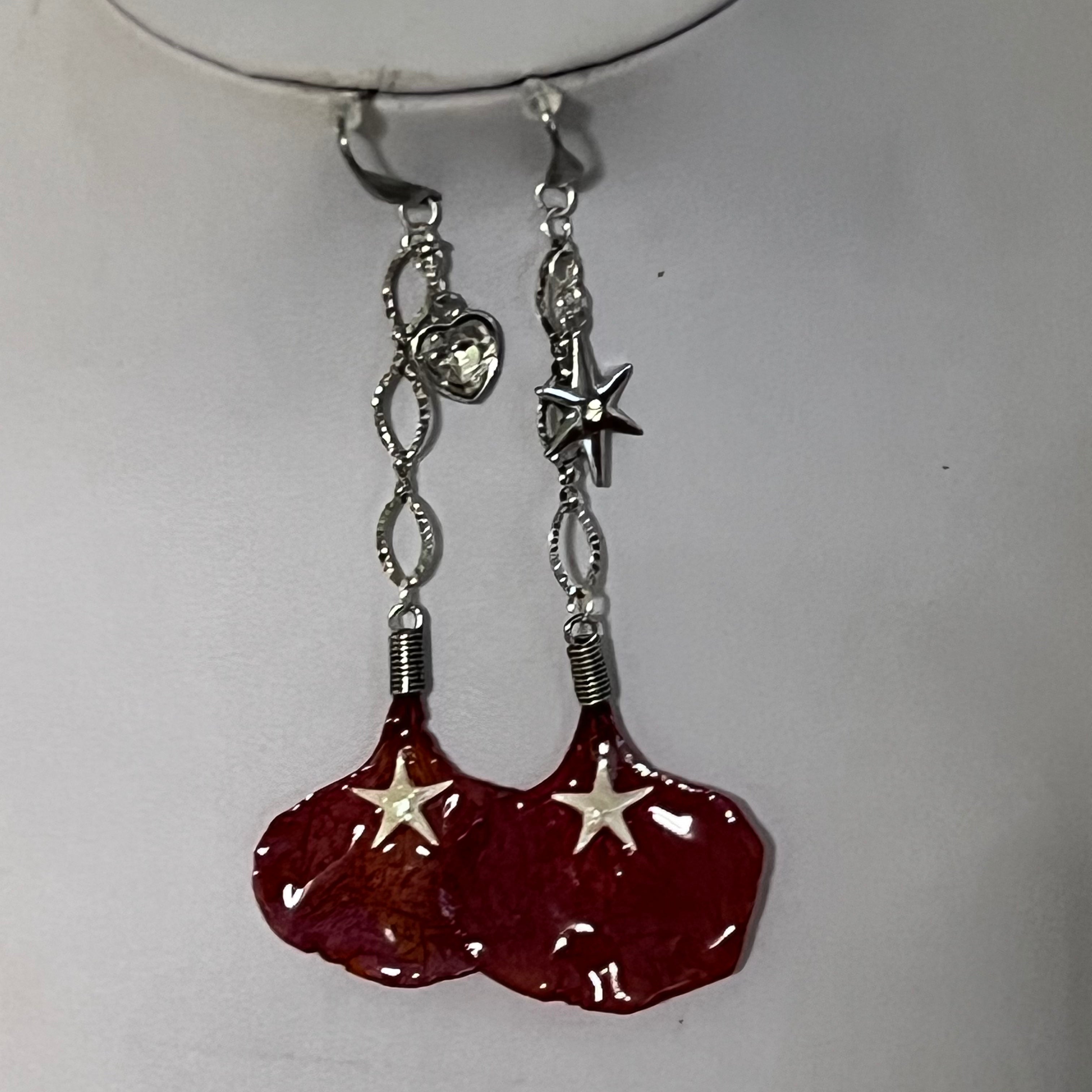 Flamboyan Flower Petal Earrings