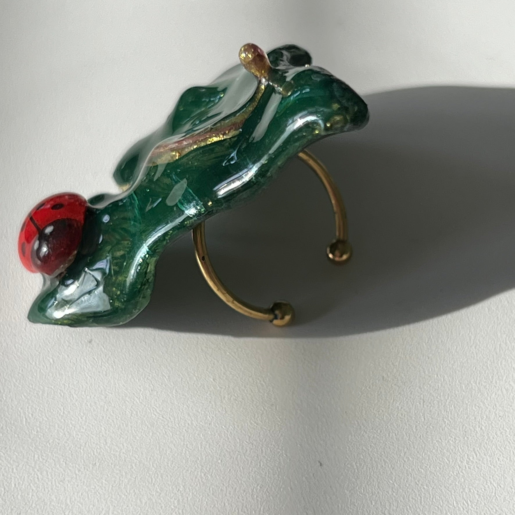 Ladybug on Ivy Ring