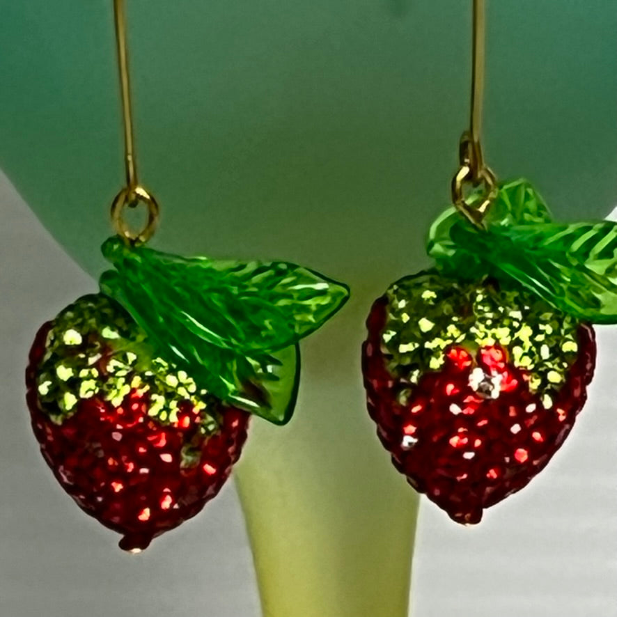 Strawberry Spark Drop Earrings