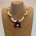 Orchid Heart Pearl Necklace