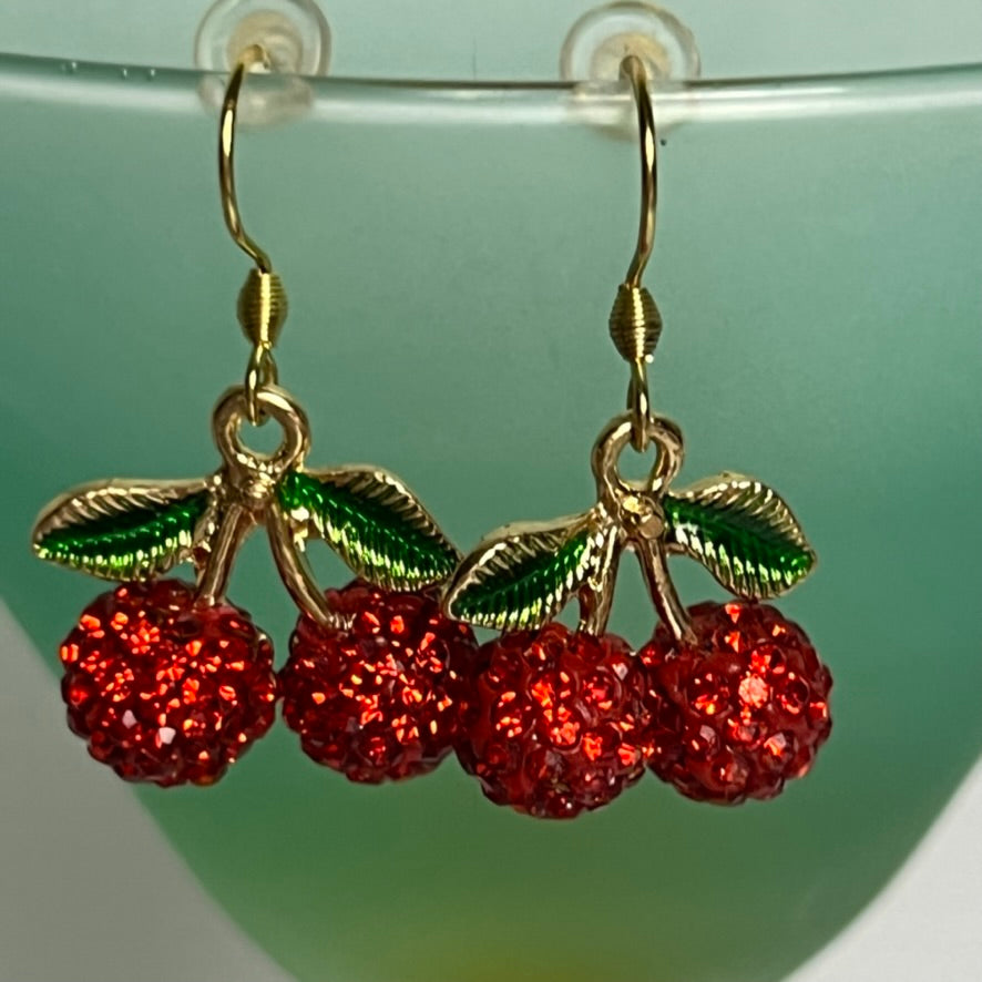 Ruby Cherry Spark Earrings