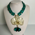 Emerald Whisper Orchid Necklace