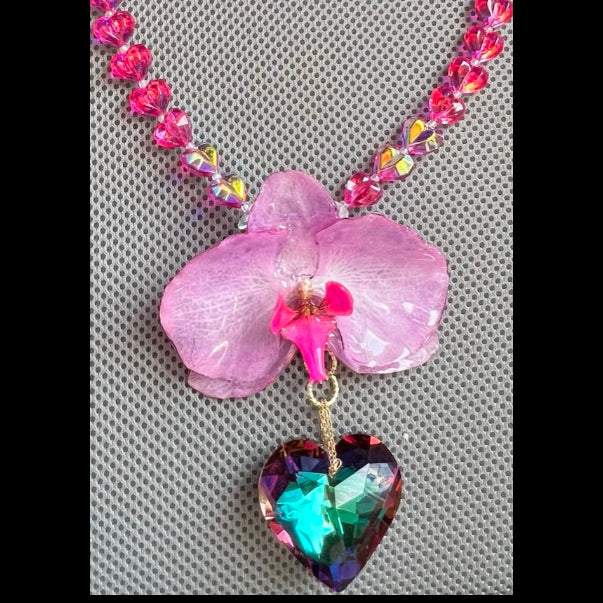 Orchid Heart Necklace