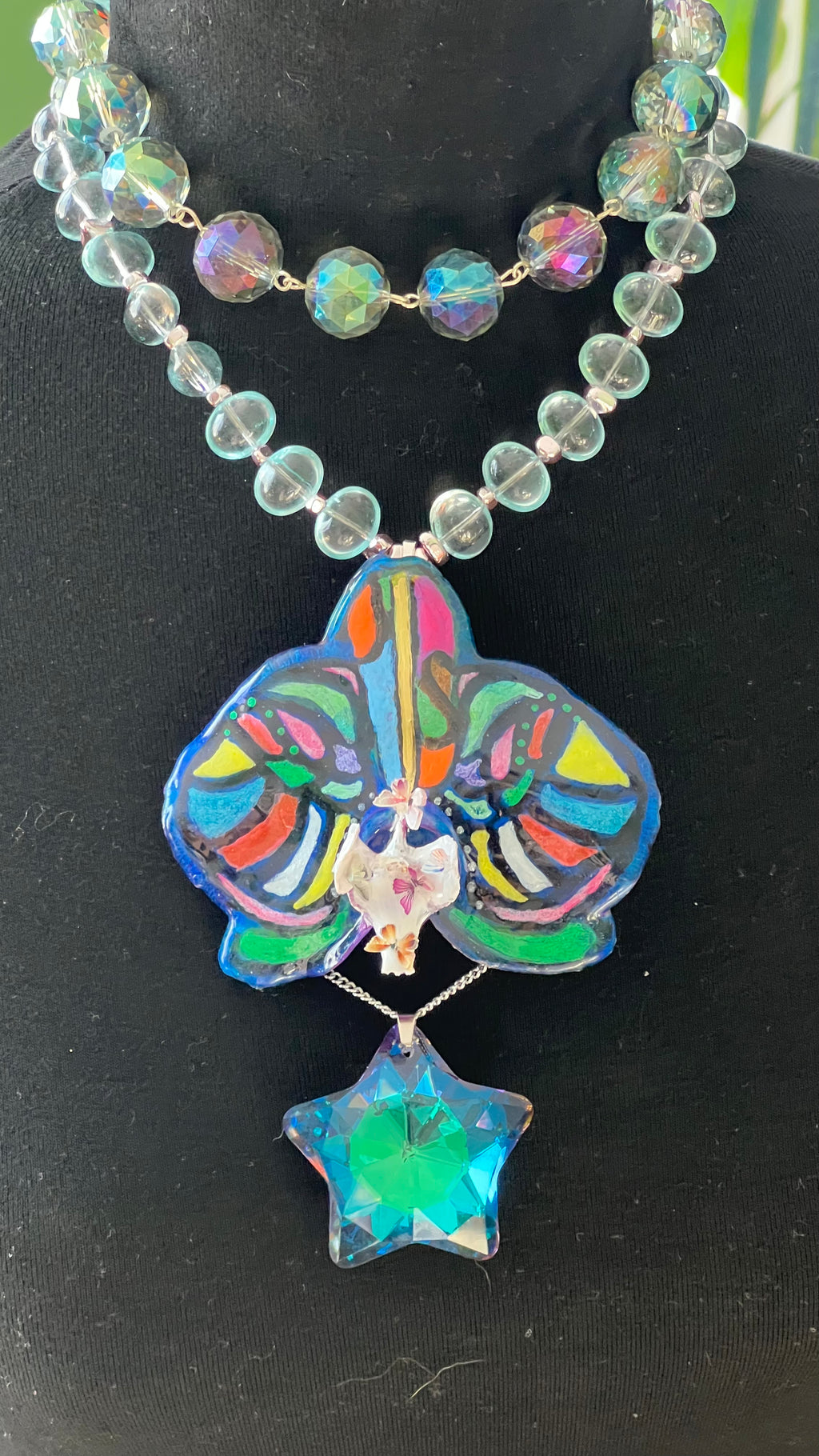Cosmic Whimsical Orchid Necklace