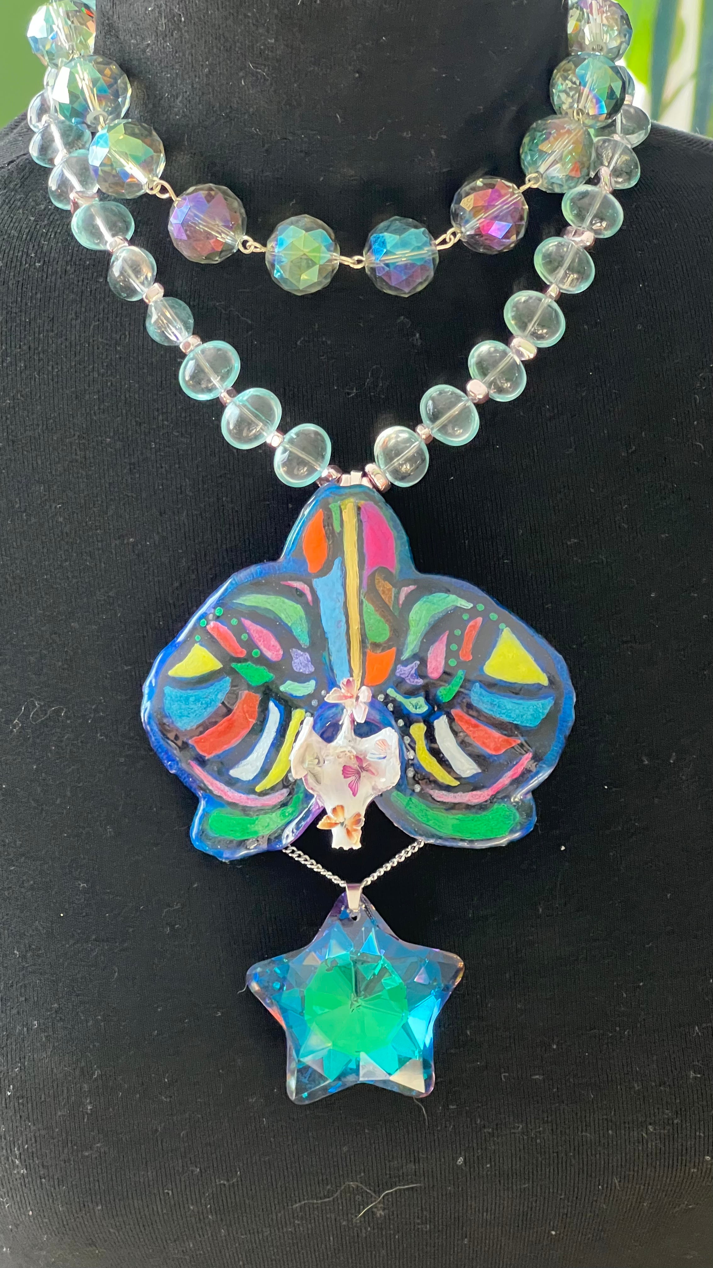 Cosmic Whimsical Orchid Necklace