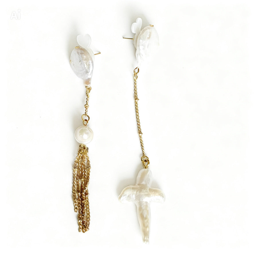 Celestial Drift Pearl Earrings