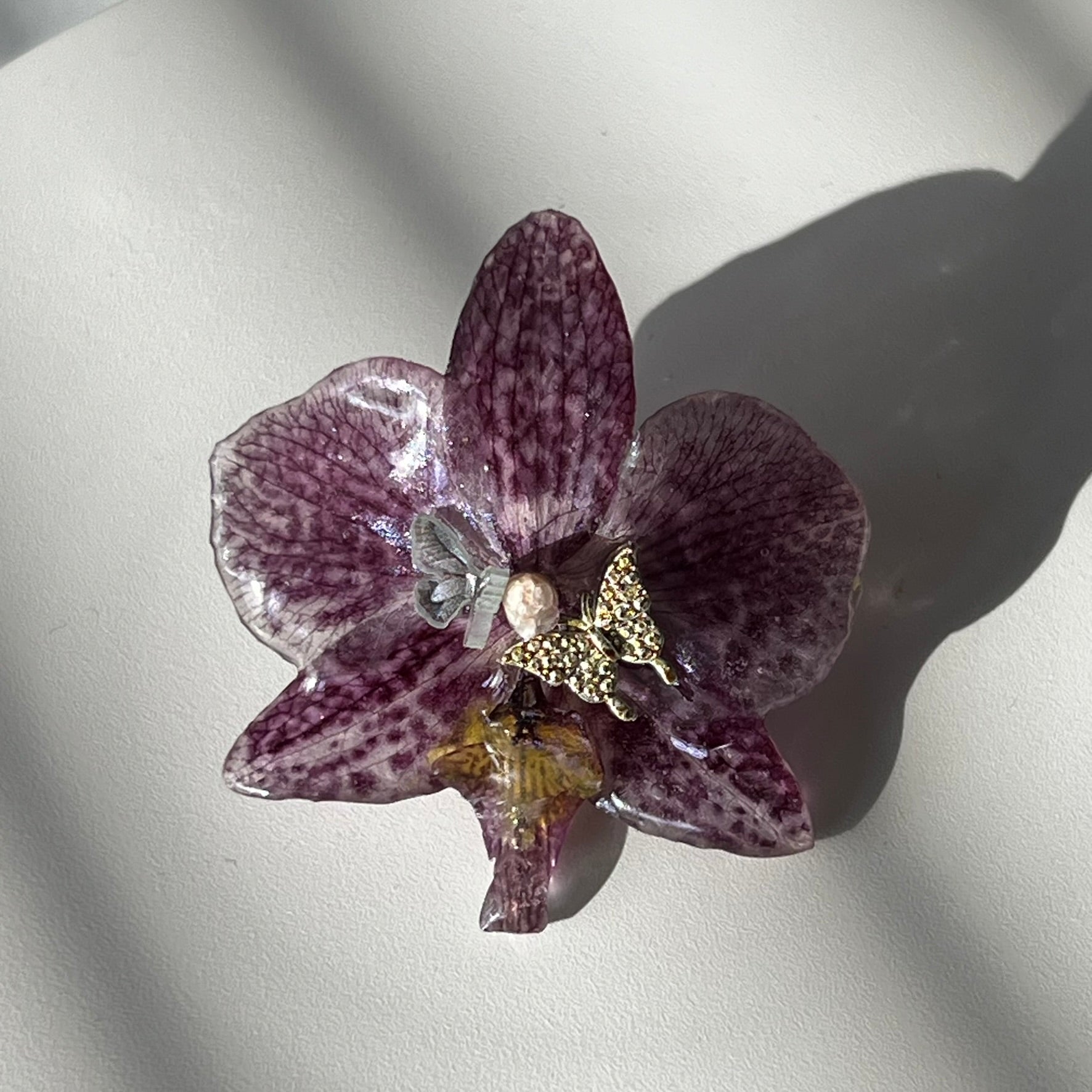 Twilight Orchid Butterfly Ring
