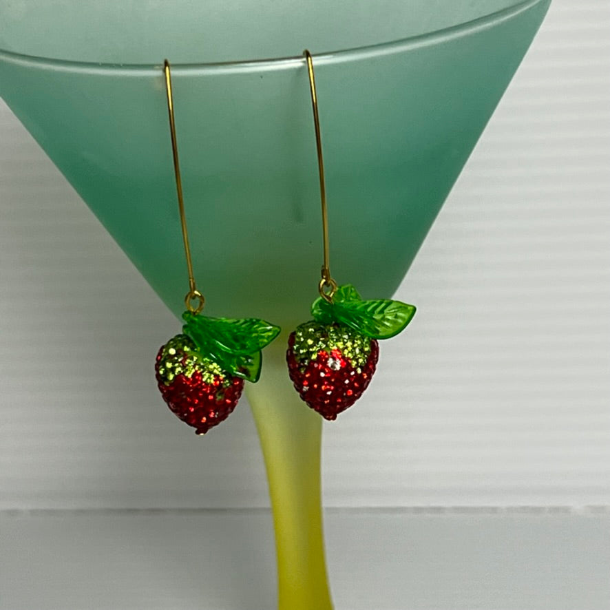 Strawberry Spark Drop Earrings