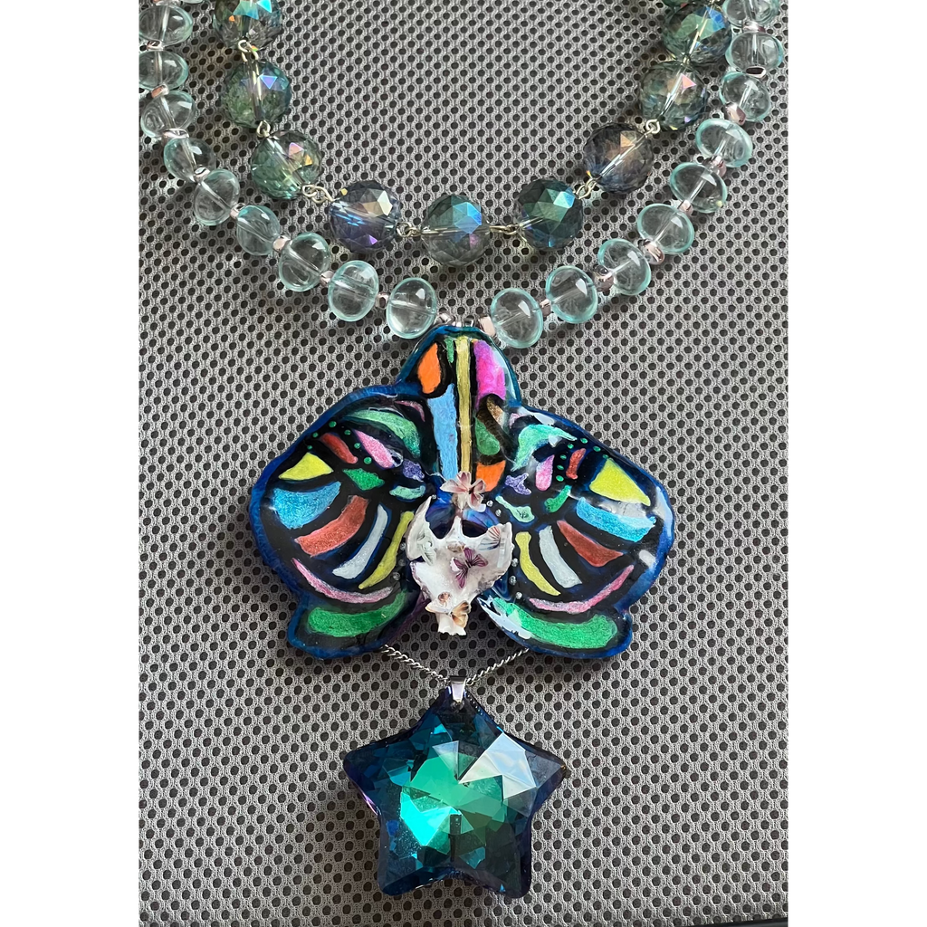 Cosmic Whimsical Orchid Necklace