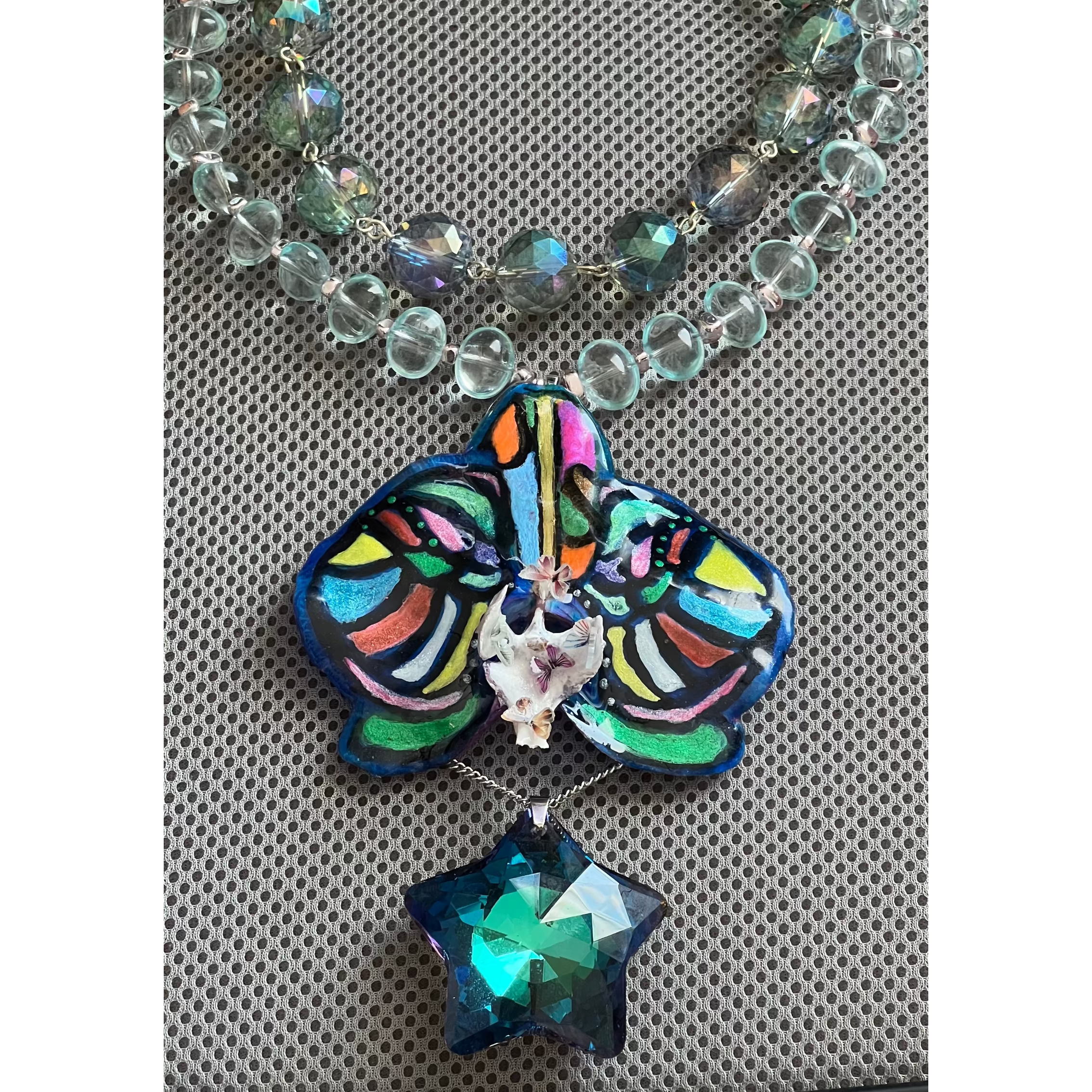 Cosmic Whimsical Orchid Necklace