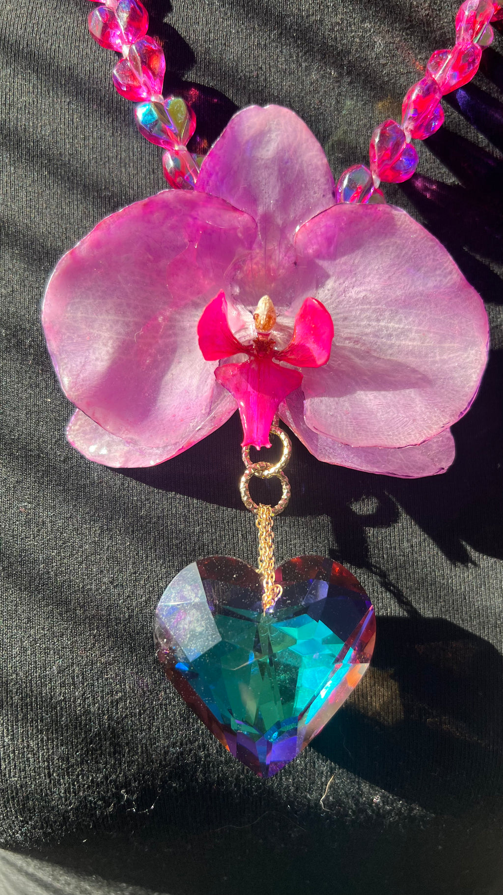 Orchid Heart Necklace